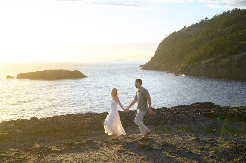 Jenna and Joe during their engagement session at Rosario Head in Deception Pass, Washington